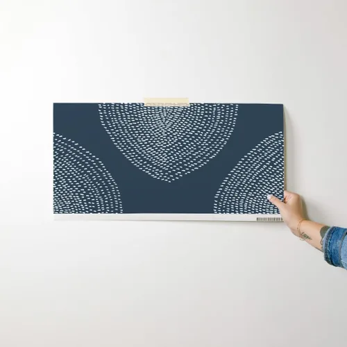 Miniatura 7 de Removable Wallpaper Swatch - Boho White Navy Dots Abstract Bohemian Custom Pre-Pasted Wallpaper by Spoonflower