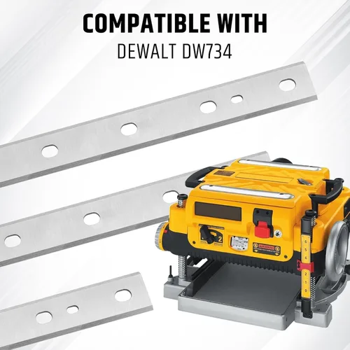 Miniatura 6 de 6 cuchillas cepilladoras de 12-1/2 pulgadas para cepilladora Dewalt DW734, reemplazo de bordes de corte dobles HSS para cuchillos cepilladores DW7342