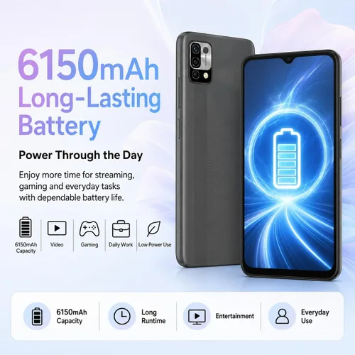 Miniatura 3 de UMIDIGI Teléfono celular desbloqueado, Power 5 Smartphone 4+128GB, Helio G25 Octa-Core 6150mAh, 6.53 teléfonos con pantalla HD con cámara