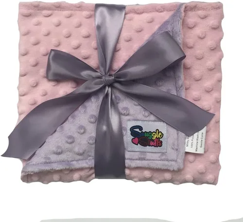 Miniatura 4 de Manta de bebé suave unisex reversible para niños Minky Dot - (crema/gris)