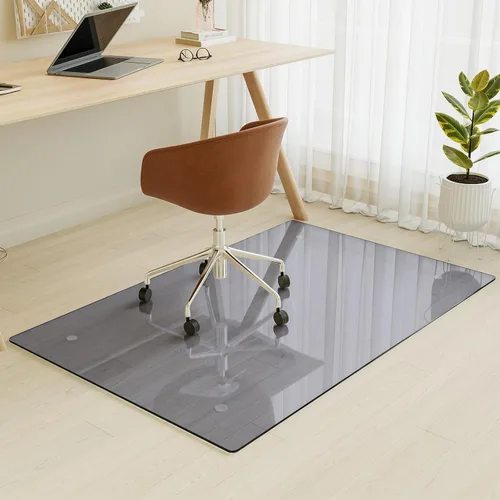 Miniatura 17 de [Vidrio templado] Tapete para silla de vidrio de 40 x 80 pulgadas, tapete para silla de oficina de 1/5 pulgadas de grosor para alfombra o suelo