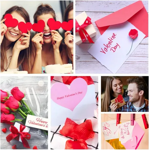 Miniatura 7 de 60 hojas de papel grueso de cartulina para el día de San Valentín, tamaño A4 de 70 libras, color rojo, rosa y blanco, tamaño mediano, perfecto