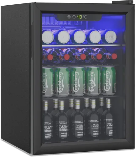 Miniatura 14 de Erivess - Refrigerador compacto para bebidas, 24 latas/0.9 pies cúbicos con puerta frontal de vidrio para refrescos, cerveza o vino, refrigerador