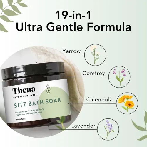 Miniatura 3 de Thena - Paquete de 2 baños orgánicos, esenciales posparto, 100% natural y suave con aceite esencial de lavanda y Epsom puro y sales del mar muerto