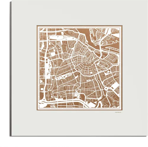 Miniatura 72 de O3 Design Studio Mapa de corte de papel Madrid negro mate de 20 x 20 pulgadas