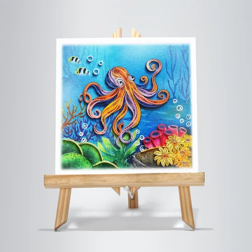 Miniatura 5 de Colorido animal bajo el mar, tarjeta de felicitación para pareja, tarjeta de Quilling de color de agua, tarjeta de arte para recuperarse pronto
