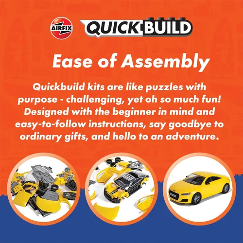 Miniatura 2 de Airfix J6049 Quickbuild Kits de Modelos de Autos de Plástico - Audi R8 Coupé - Kit de Fácil Montaje que se Ensambla a Presión, Auto Clásico