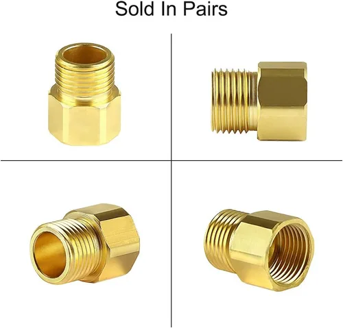 Miniatura 4 de Adaptador de grifo hembra NPT de 1/2 pulgada NPT macho a 1/2 pulgada NPT adaptador reductor de tubería de latón, se vende en pares