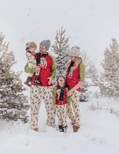 Miniatura 4 de Lazy One Pijamas de Navidad a juego para la familia, lindos pijamas de Navidad para adultos, adolescentes, niños, bebés y perros.