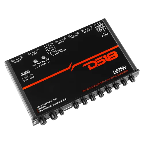 Miniatura 4 de DS18 EQX7PRO Ecualizador de 7 bandas de alto voltaje con entrada de alto nivel, encendido automático e indicador LED de alto voltaje