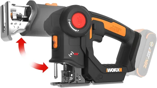 Miniatura 9 de Sierra de vaivén y caladora inalámbrica WORX, sierra de 20V de ¾" 2-en-1, longitud de carrera de ¾", funciones 2-en-1, 4 cuchillas para diferentes