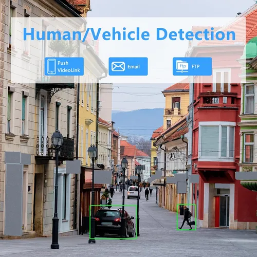 Miniatura 5 de Cámara de seguridad IP PoE de 5 MP, cámara IP H.265 Bullet con gran angular de 105°, lente de 0.110 in, visión nocturna de 80 pies, compatible