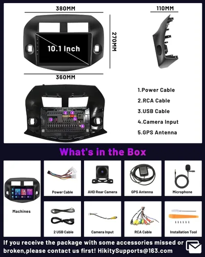 Miniatura 8 de [4+128G] Android 15 Estéreo para automóvil para Toyota RAV4 2007-2012, Hikity 10 pulgadas pantalla táctil en celda RAV4 Radio inalámbrica Carplay