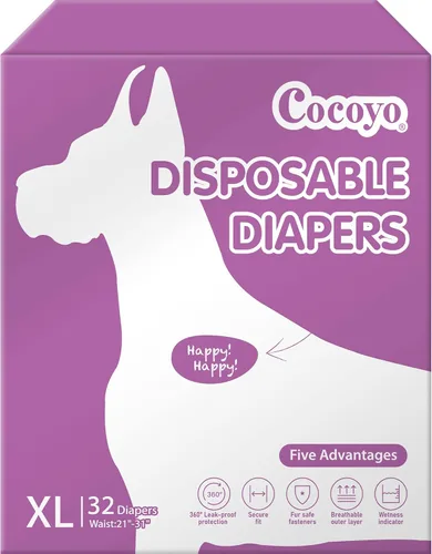 Miniatura 9 de COCOYO Pañales desechables para perros hembra, pañales para perritas, pañales para perritas, súper absorbentes, transpirables, indicador de humedad