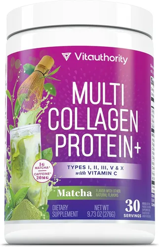 Miniatura 15 de Proteína de colágeno múltiple + creatina 0.18 oz de monohidrato de creatina con colágeno tipos I, II, III, V y X Apoyo para el cabello, la piel