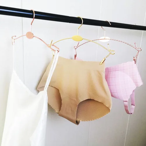 Miniatura 7 de Perchero de metal para ropa interior, perchas duraderas para ropa interior con clips, para exhibición de tienda de lencería, 10 piezas