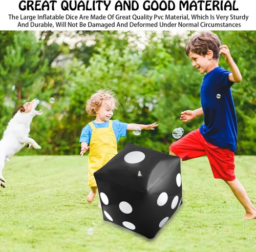 Miniatura 5 de Paquete de 3 dados inflables grandes jumbo gigantes para interiores y exteriores, juego de mesa Ludo, artículo para fiestas en la piscina