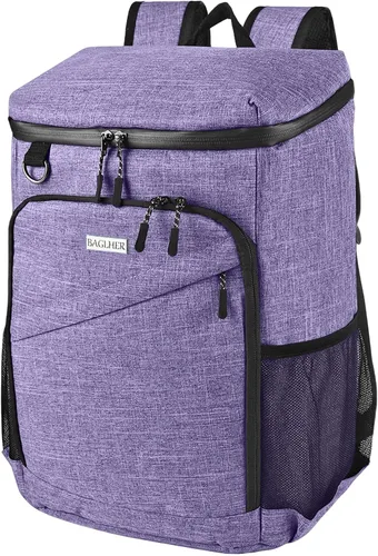 Miniatura 13 de BAGLHER Mochila Nevera Térmica Ligera Aislada - 30 Latas, A Prueba de Fugas para Almuerzo, Picnic, Senderismo, Viajes de Campamento Verde-Titán