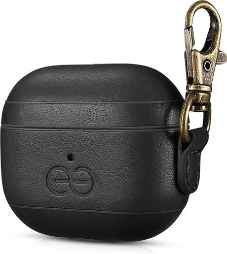Miniatura 53 de Dreem Om - Funda para estuche con clip para llavero compatible con AirPods 1 y 2, funda de cuero vegano para Airpods para hombres y mujeres, Negro