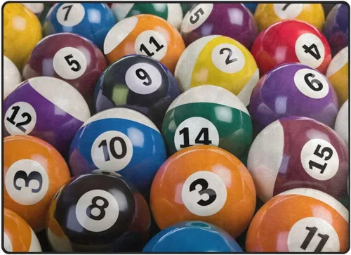 Miniatura 3 de ALAZA Alfombra antideslizante de juego de piscina retro colorida de 4 x 5 pies 3 pulgadas y 3 pulgadas para sala de estar, comedor, dormitorio