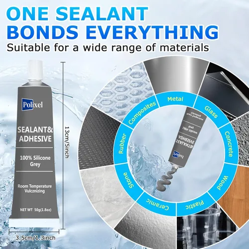 Miniatura 6 de Sellador Adhesivo de Silicona RTV Gris 100% Silicona de Alta Temperatura Calafateo Impermeable Adhesión Más Fuerte A Prueba de Encogimiento