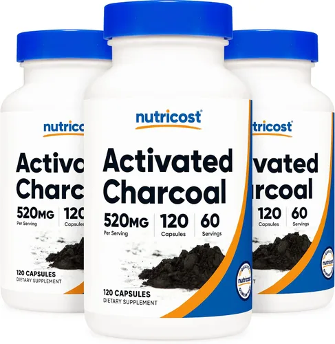 Miniatura 6 de Nutricost Carbón activado de 520 mg, 120 cápsulas – Polvo premium, sin OMG y sin gluten