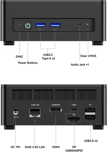 Miniatura 7 de MINISFORUM DeskMini UM690L Slim Mini PC AMD Ryzen 9 6900HX PC pequeña, 16 GB LPDDR5 RAM+512 GB PCIe4.0 SSD, salidas HDMI/DP/USB4, LAN 2.5G, WiFi 6E