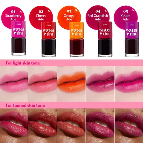 Miniatura 3 de ETUDE Dear Darling Water Tint – Cherry Ade (0.32 onzas) Tinte labial de color vivo con acabado hidratante sin peso y no pegajoso Tinte de labios
