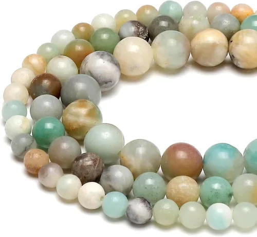 Miniatura 48 de Cuentas redondas naturales semipreciosas de piedra suelta para hacer joyas, brazaletes, collares Cuarzo rosa