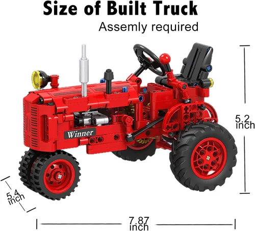 Miniatura 2 de Juego de 302 piezas de bloques de construcción, modelos clásicos de tractor agrícola para niños, kit de ingeniería de construcción para niños