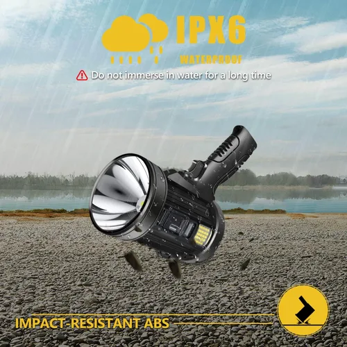 Miniatura 7 de Foco Reflector de 1000000 Lúmenes, 6 Modos Linterna LED Recargable Como Se Ve en TV con Trípode, 3 Filtros de Color, Luces Solares Super Brillantes