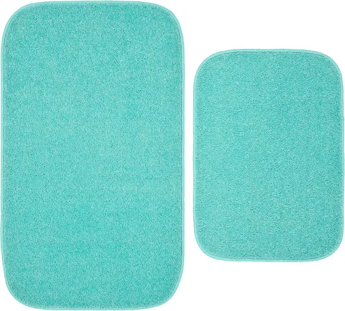 Miniatura 86 de Garland Rug Gramercy - Alfombra de baño rectangular lavable de polipropileno de felpa de 20 x 34 pulgadas, color azul lavabo, suave, absorbente