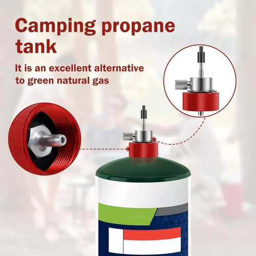 Miniatura 5 de Adaptador de llenado de propano Airsoft, válvula de conector de tanque de gas verde sin fugas, adaptador de tanque de propano reutilizable