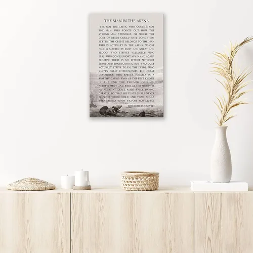 Miniatura 5 de Póster de Theodore Roosevelt de The Man In The Arena, arte de pared motivacional para sala de estar, fotos con cita espiritual, decoración enmarcada