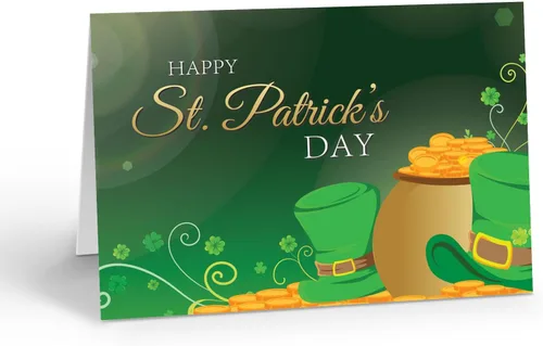 Miniatura 12 de Stonehouse Collection Surtido de tarjetas de felicitación del día de San Patricio, tarjetas irlandesas de la suerte, trébol, duende, decoraciones