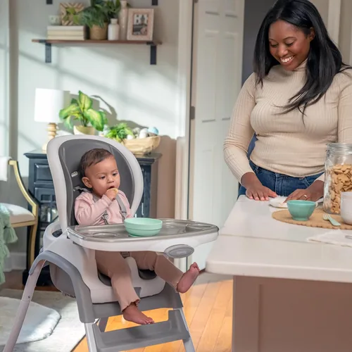 Miniatura 16 de Ingenuity SmartClean Trio Elite - Silla alta convertible 3 en 1 para bebé, silla para niños pequeños y asiento elevador de comedor, para edades de 6