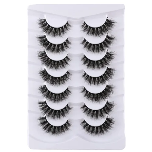 Miniatura 10 de Mebver Pestañas Pestañas postizas 8D Esponjosas Pestañas postizas Wispy de Visón Sintético Ligeras Pestañas postizas de Ojo de Gato Paquete de 7
