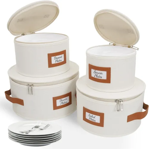 Miniatura 34 de HOMELUX THEORY 8 piezas de contenedores de almacenamiento de porcelana de carcasa dura, almacenamiento de tazas, copas de vino, utensilios
