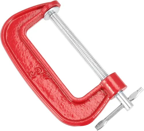 Miniatura 6 de HOIGON Juego de 8 abrazaderas C de 3 pulgadas, juego de abrazaderas C de hierro fundido con apertura de mandíbula de 3 pulgadas, profundidad de Rojo