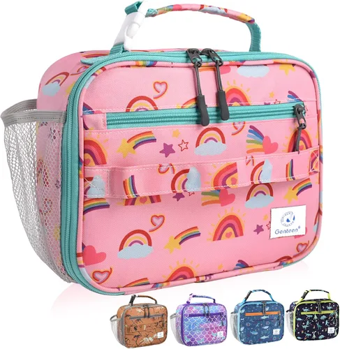 Miniatura 17 de Genteen Paquete de 2 bolsas de almuerzo suaves aisladas con doble cremallera, resistente, congelable y reutilizable para niños, hombres