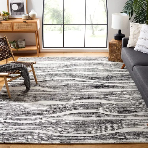 Miniatura 11 de SAFAVIEH Metro Collection - Alfombra decorativa de 2 x 3 pies, azul y marfil, diseño transicional, ideal para áreas de alto tráfico en pasillo, baño