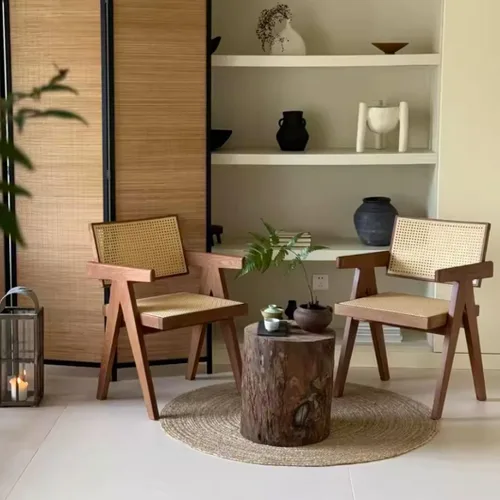 Miniatura 9 de YVYKFZD Juego de sillas de comedor de madera, sillas de comedor de ratán, silla de cocina con respaldo, sillón de salón, silla auxiliar cómoda