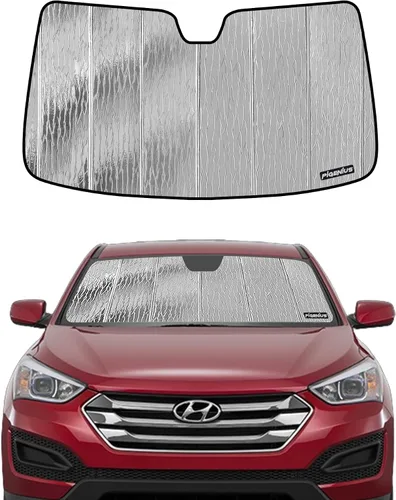 Miniatura 8 de Pigenius Parasol de parabrisas para Hyundai Santa Fe 2019-2023 (5 pasajeros), reversible, color plateado y negro AstraGuard