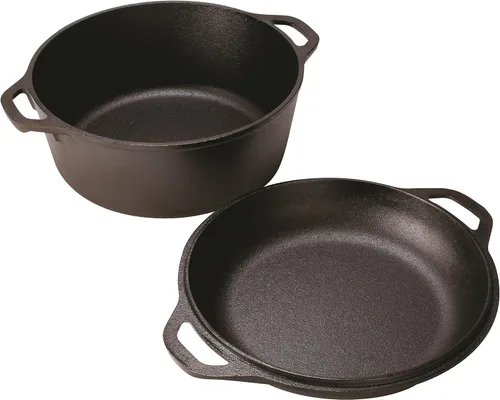 Miniatura 4 de Lodge Horno holandés doble de hierro fundido L8DD3, 5 cuartos de galón & Manufacturing Company GL10 tapa de vidrio templado, 10.25 pulgadas