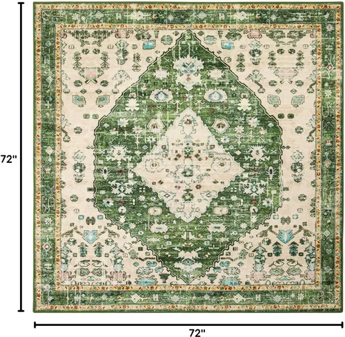 Miniatura 36 de Lahome Alfombra Bohemia Tribal Lavable de 3 x 5, Alfombras Antideslizantes para Entrada, Dormitorio, Sala de Estar, Vintage, Ultra Suave, No
