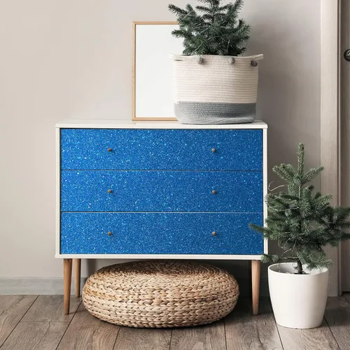Miniatura 5 de CRE8TIVE Borde de Papel Tapiz Azul con Purpurina de Tela Papel Tapiz con Purpurina Pegar y Despegar Removible Autoadhesivo Borde de Papel Tapiz Azul