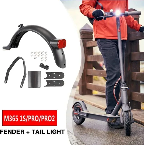 Miniatura 2 de Guardabarros trasero de scooter eléctrico para Xiaomi M365 1S/PRO/PRO2 Scooter eléctrico con gancho, luz trasera, placas en blanco