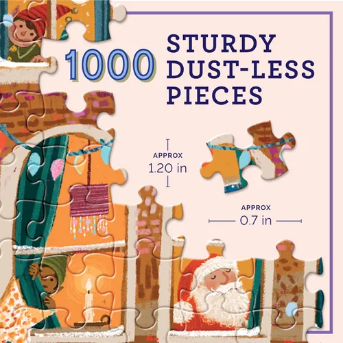 Miniatura 2 de eeBoo Rompecabezas de 1000 piezas - Un rompecabezas de vacaciones felices para adultos, cuadrado de 23 x 23 pulgadas, hecho con tablero reciclado