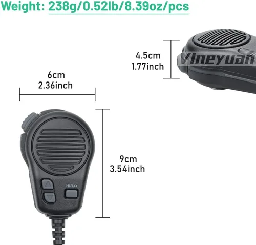 Miniatura 5 de HM-164B Micrófono de altavoz para Icom IC-M200 IC-M304 IC-M59 Micrófono de mano de radio marina
