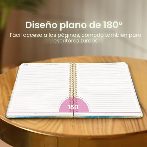 Miniatura 4 de Taja Cuaderno de Diario en Espiral con Líneas para Mujeres, A5 Lindo Cuaderno de Tapa Dura con Rayas Universitarias para Trabajo y Toma de Notas